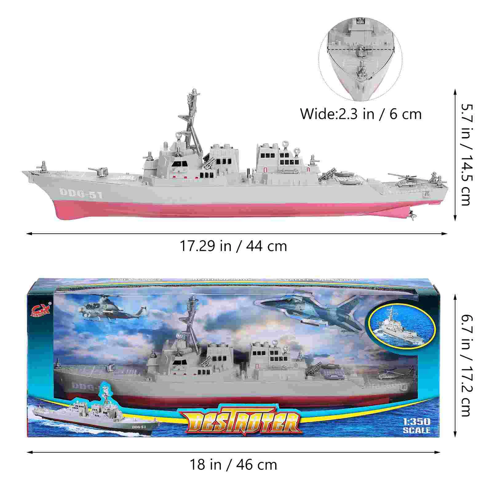 Destroyer Model Ship Toy for Boys Kids Toys Decorate Plastic Bedroom Decoration Child