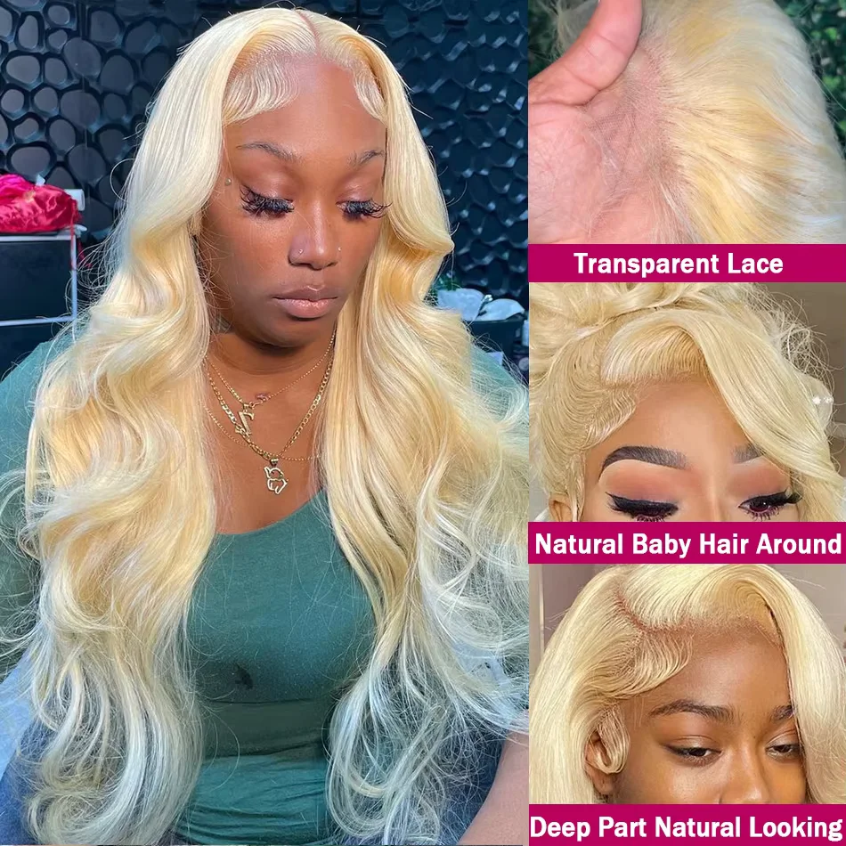 613 Hd Lace Frontal Wig 13X6 Body Wave 100% Human Hair Wigs 13X4 Brazilian Blonde Transparent Lace Front Preplucked 30 Inch Wigs