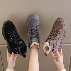 Women Winter Snow Boots  New Warm Plush Women's Shoes Fashion Lace up Platform Ankle Boot Ladies Casual Sneakers Short Boots