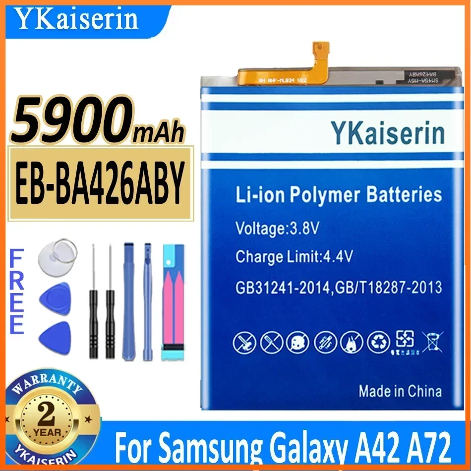 YKaiserin 5900mAh EB-BA426ABY Phone Battery For Samsung Galaxy A32 A42 A72 5G SM-A326B SM-A426B SM-A726B Batteria + Tools