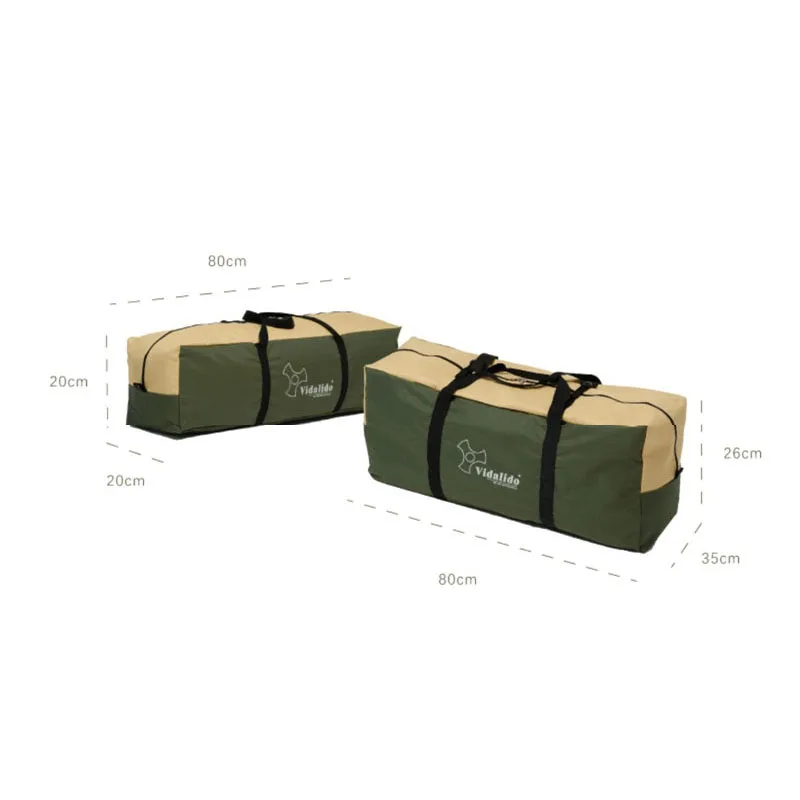 Vidalido Outdoor Camping Tourist Travel Portable Storage Bag 600D PVC Waterproof Oxford Large Volume Pack Self-drive Equipment