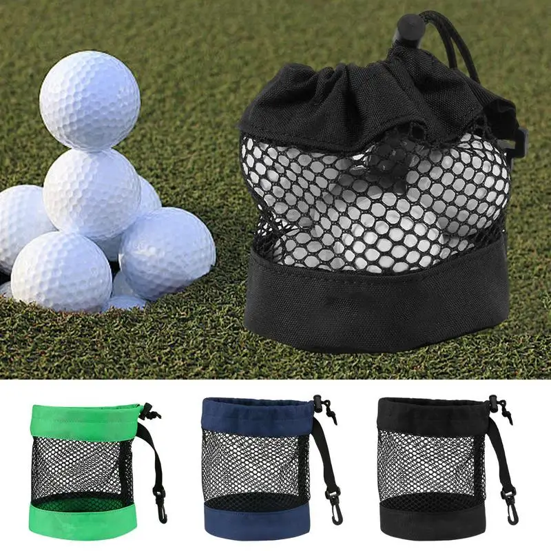 Black Nylon Golf Ball Storage Bags, Solid Mesh Net, Golfer Presente, Esportes, pode segurar 12, 24, 48Pcs, 1Pc