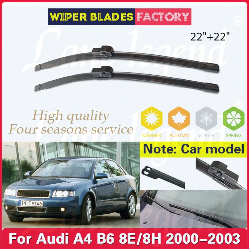 

For Audi A4 B6 8E/8H Oct. 2000-Nov. 2003 Wiper Front Wiper Blades Windshield Windscreen Front Window 2002 22"22" Car Accessories