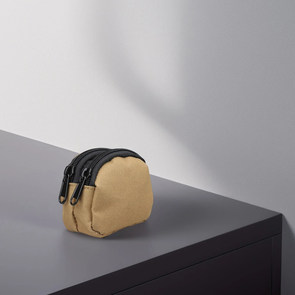 

Coin Purse Trendy Belt Bags Pouch for Women Convenient Earphone Attached Khaki Pouches Card Man