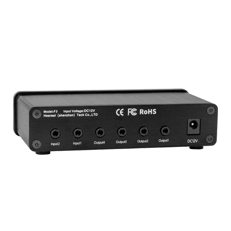 Heareal F3 2in En 4out Audio-Ontvanger Verstelbare Volume Stereo Verliesvrije Sound Mix Splitter Distributeur Met 3.5Mm Hoofdtelefoonaansluiting