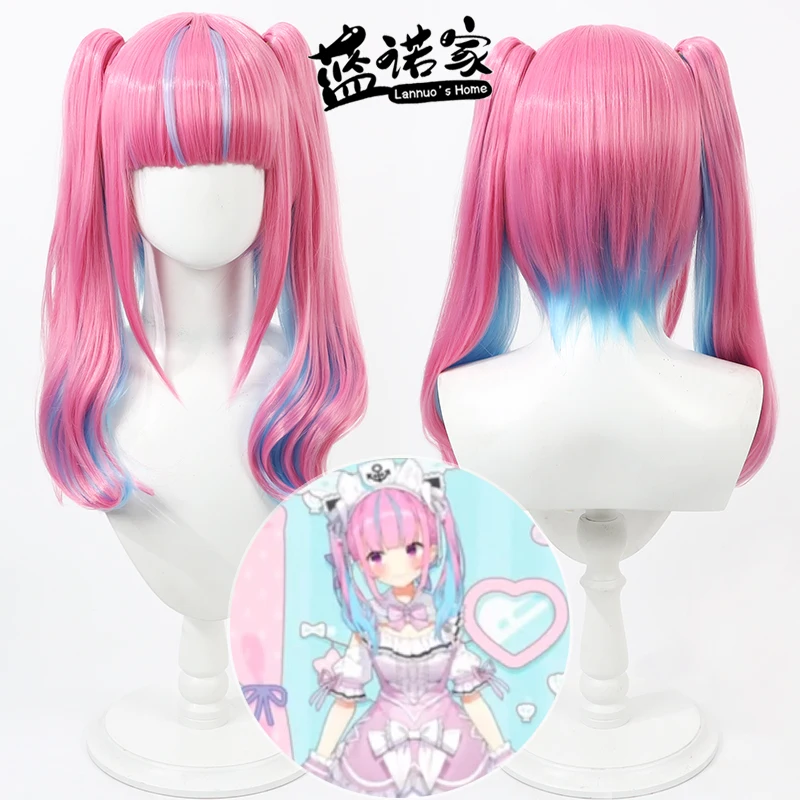 

Virtual YouTube Vtuber Aqua Minato Cosplay Wig Halloween Carnival Party Props Synthetic Hair Heat Resistant Fiber + Wig Cap