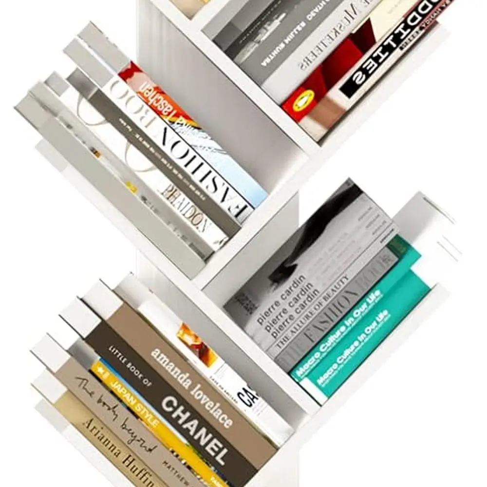 

Книжная полка в виде дерева, 6-уровневая маленькая книжная полка, напольный книжный шкаф в стиле ретро, деревянная стойка-органайзер для хранения книг, высокие узкие книжные полки