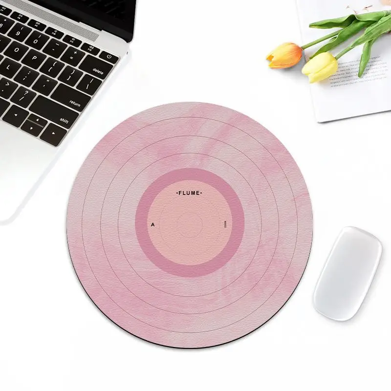 Retro record, round mouse pad, small rubber, anti-slip, washable, computer desktop decoration, high-definition printing