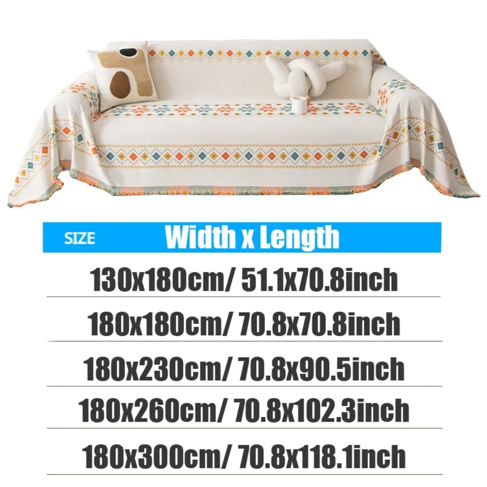 1PC Chenille Sofa Handtuch für wohnzimmer Boho Stil hause dekoration Sofa Abdeckung Couch Abdeckung Quaste Doppel-seite Handtuch funda sofá