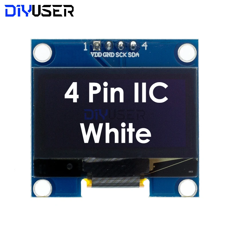 DIYUSER  1.3 inch OLED RoHS Module 2.54mm Connecting Terminals SPI/IIC I2C Communicate White/Blue Color 128X64 1.3" OLED