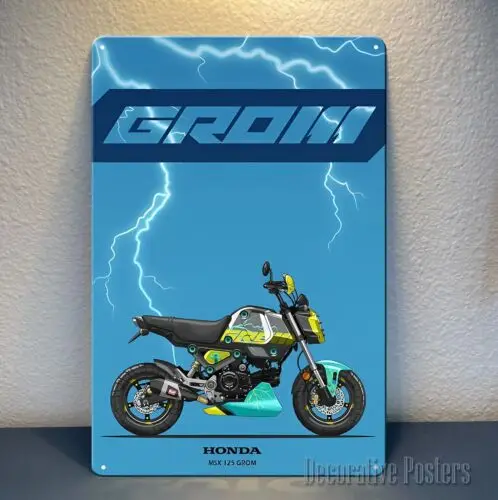 1p,Honda Grom Motorcycle Metal Poster - Collectable Sign - Size:20x30cm
