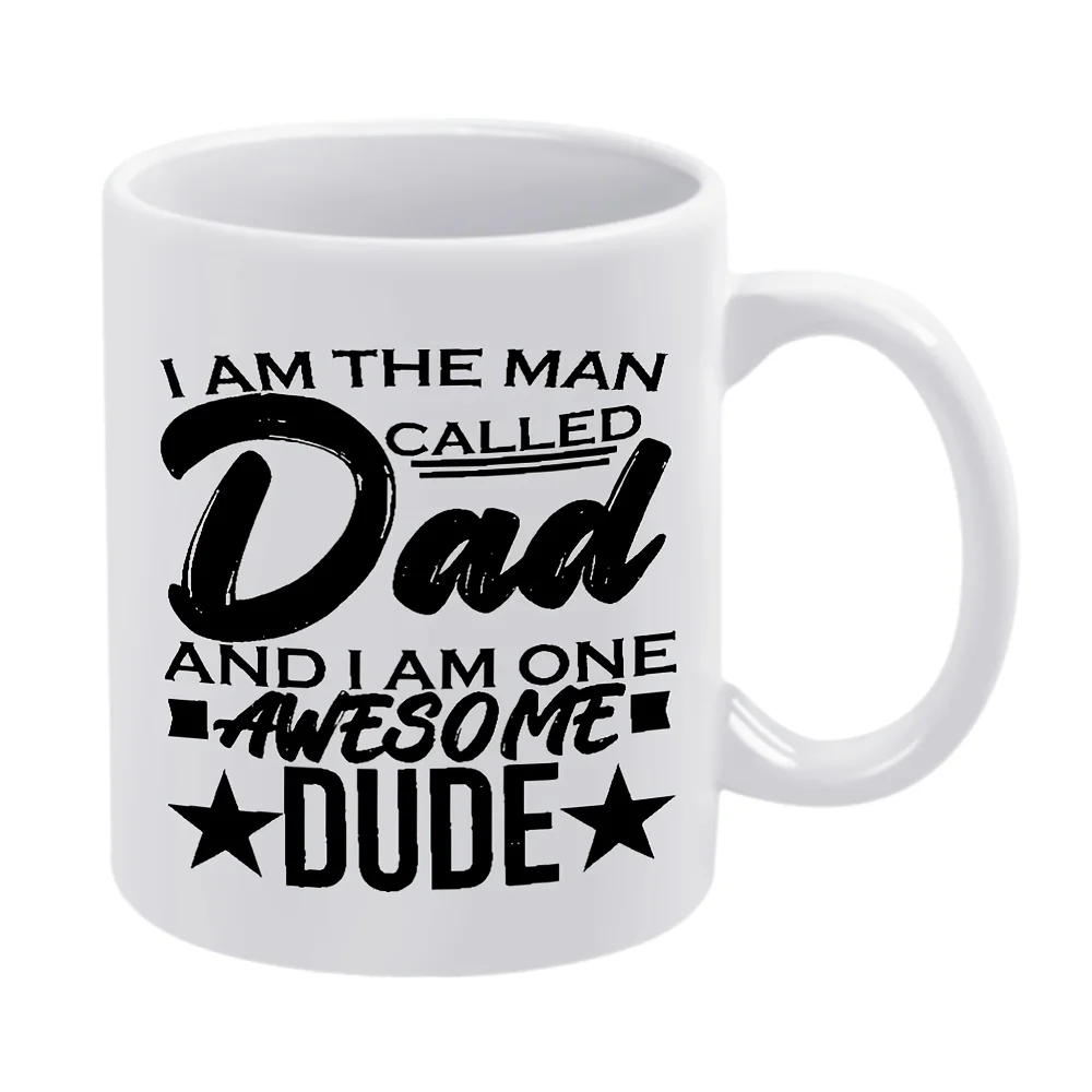 

1pc, Dad, Awesome, Dude Humorous Ceramic Mug for Restaurant And Business 11Oz (360Ml), Coffee Cup for Beve