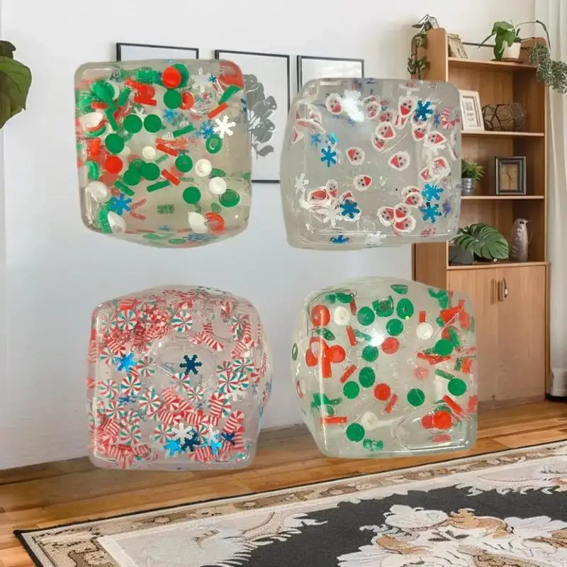 لعبة تململ حسية إسفنجية خاصة لعيد الميلاد - مكعب ضغط طابا للبالغين والأطفال #5