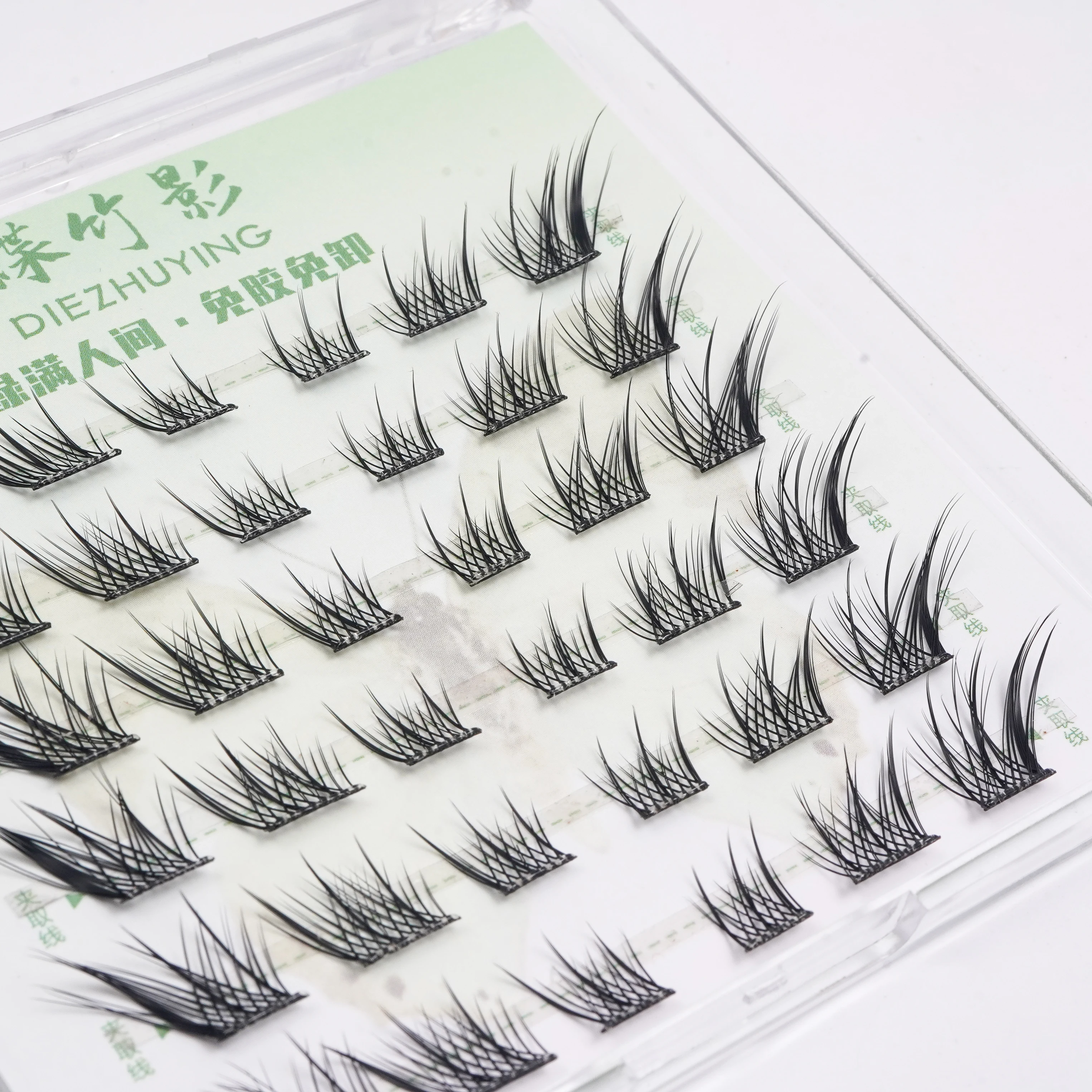 4 paquetes de pestañas BASF Fox, pestañas individuales, banda invisible autoadhesiva, extensión DIY, aspecto Natural suave