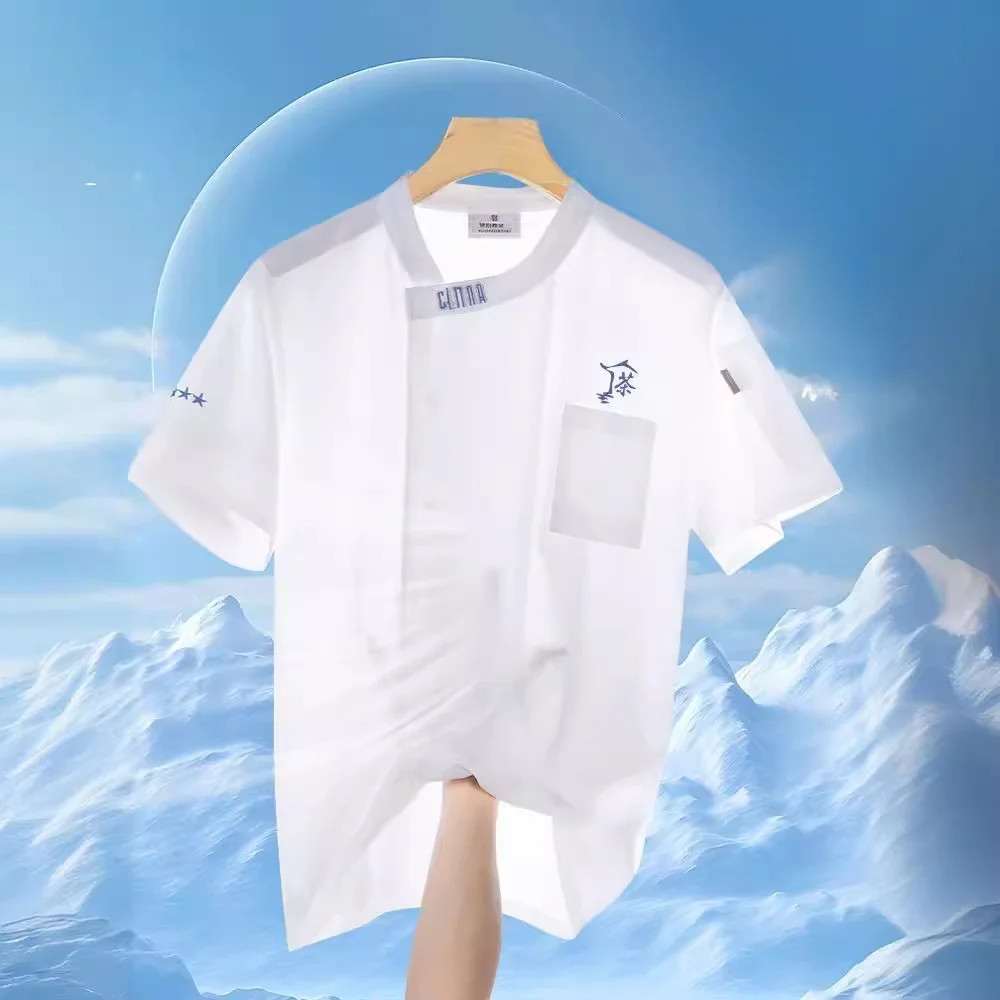 Veste de chef à manches courtes, vêtements d'été confortables, chemise de cuisine