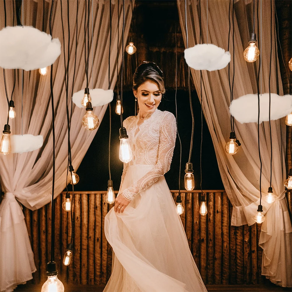 

6Pcs Fake Cloud Props Hanging Ornaments for Nursery Kindergarten Wedding Room Decor Ceiling Hanging Clouds Artificial Cloud