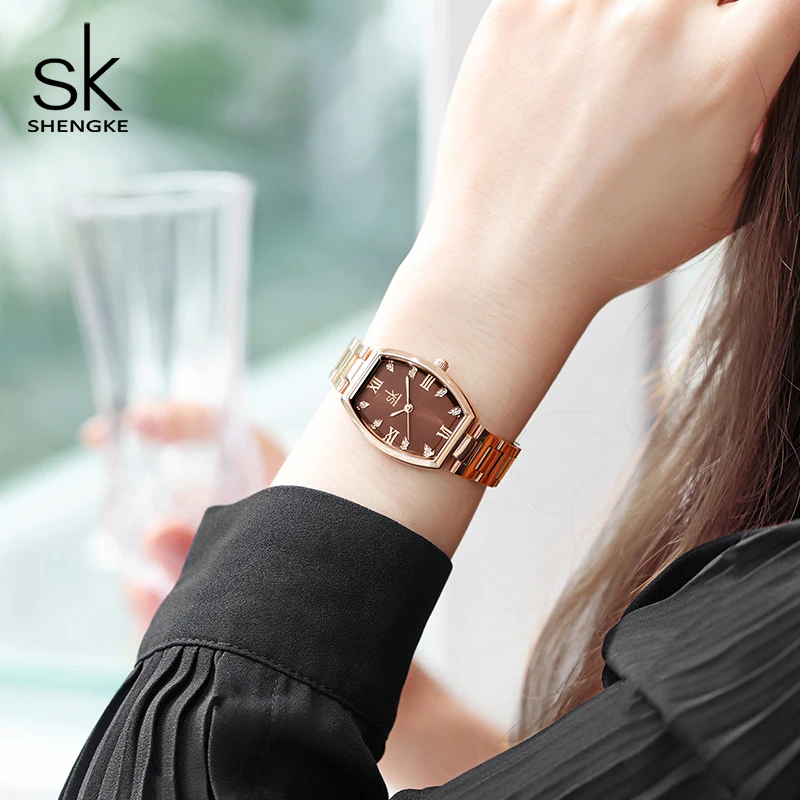 Shengke Top Brand Ladies Quartz Wristwatches SK Fashion Women\'s Watches Original Elegant Gifts Clock HM Relógios Femininos