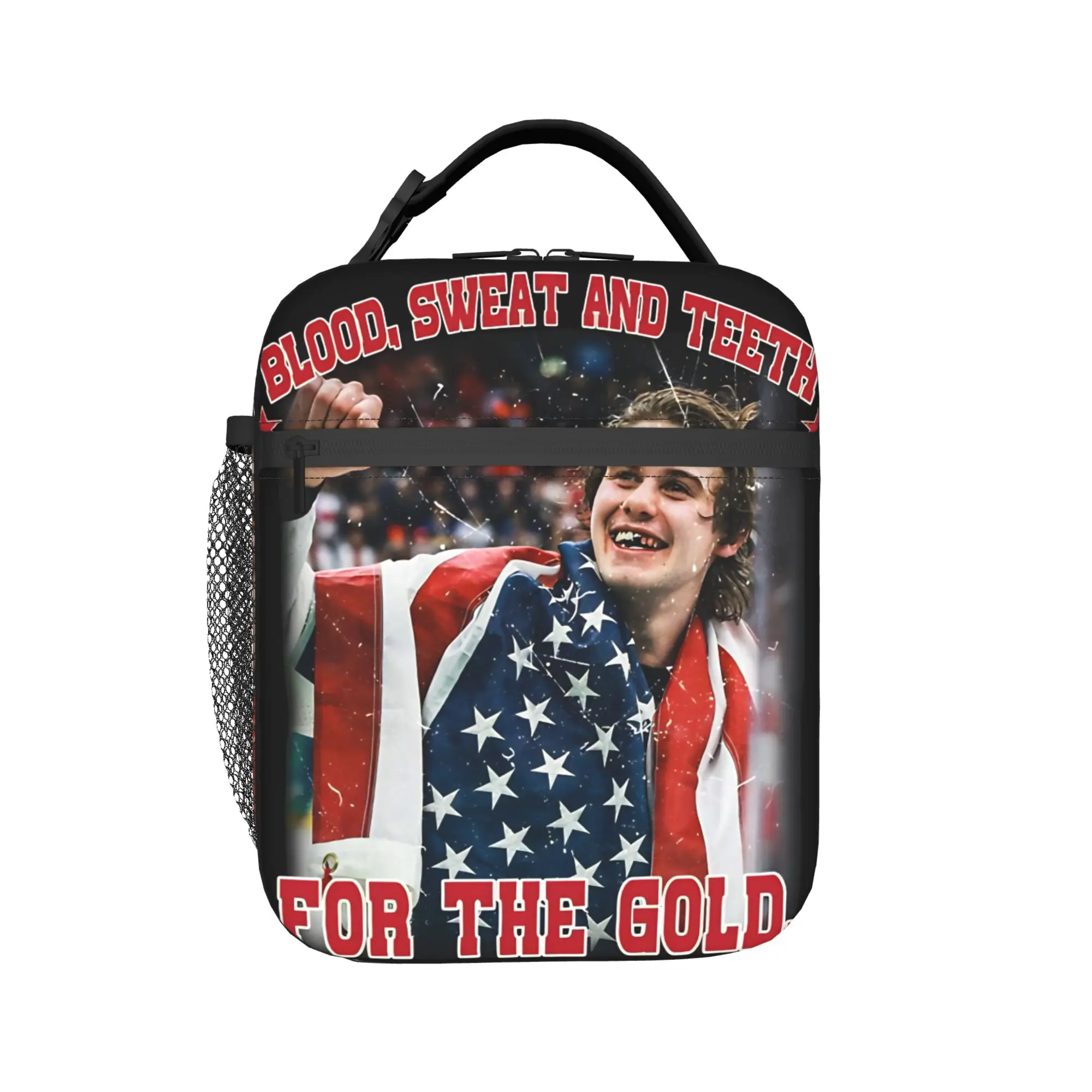 Jack Hughes Smile USA Hockey  Thermal Insulated Lunch Bags for School  Portable Food Bag Men Women Thermal Cooler Lunch Box