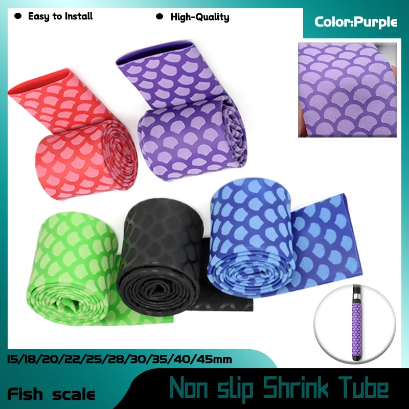 

Purple 15/18/20/22/25/28/30/35/40/45mm Bicycle Handle Anti Skid Fishing Rod Wrap Waterproof Protector Non-Slip Heat Shrink Tube