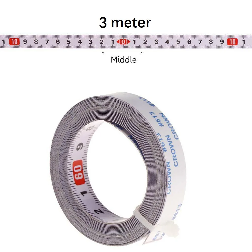 Self-Adhesive Measuring Tape Workbench Ruler 1 2 3 5 Meters Adhesive Backed Tape Measure Metric Scale Rust-Proof Ruler