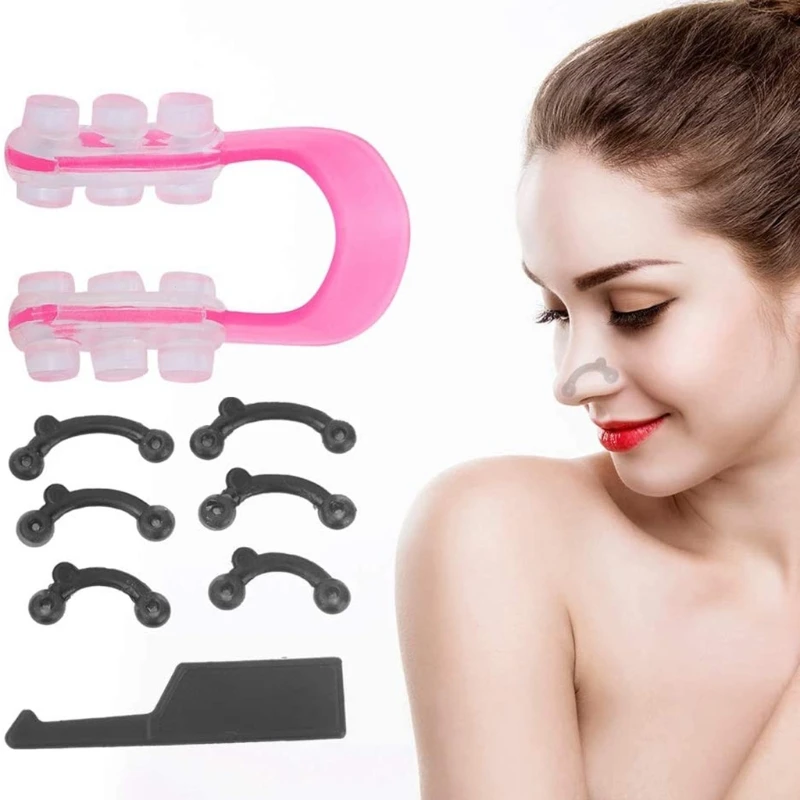 6 pacote conjunto beleza nariz clipe corrector ferramenta massagem nariz up levantamento moldar shaper ponte sem dor