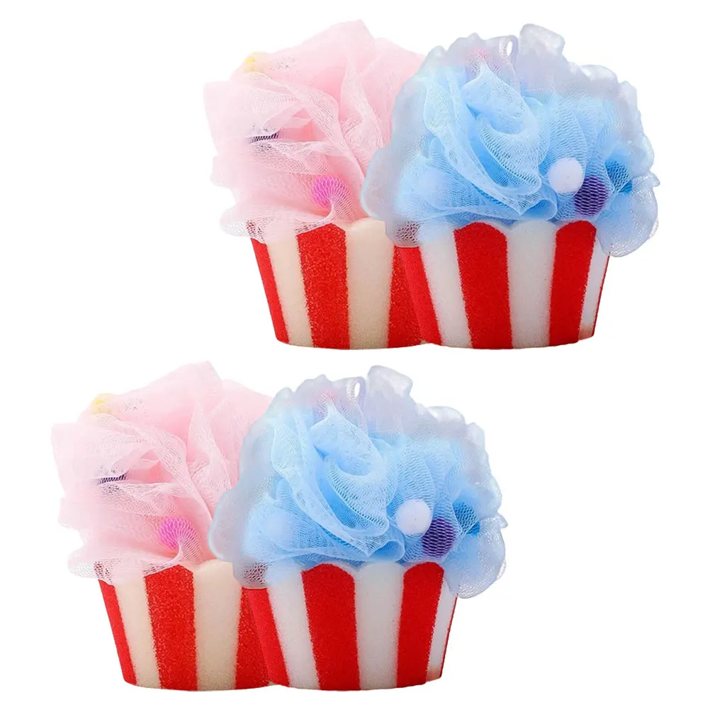 

4 Pcs Bath Ball Loofah Cute Sponge Cartoon Shower Bulk Bathing or Fun Girls Child Body