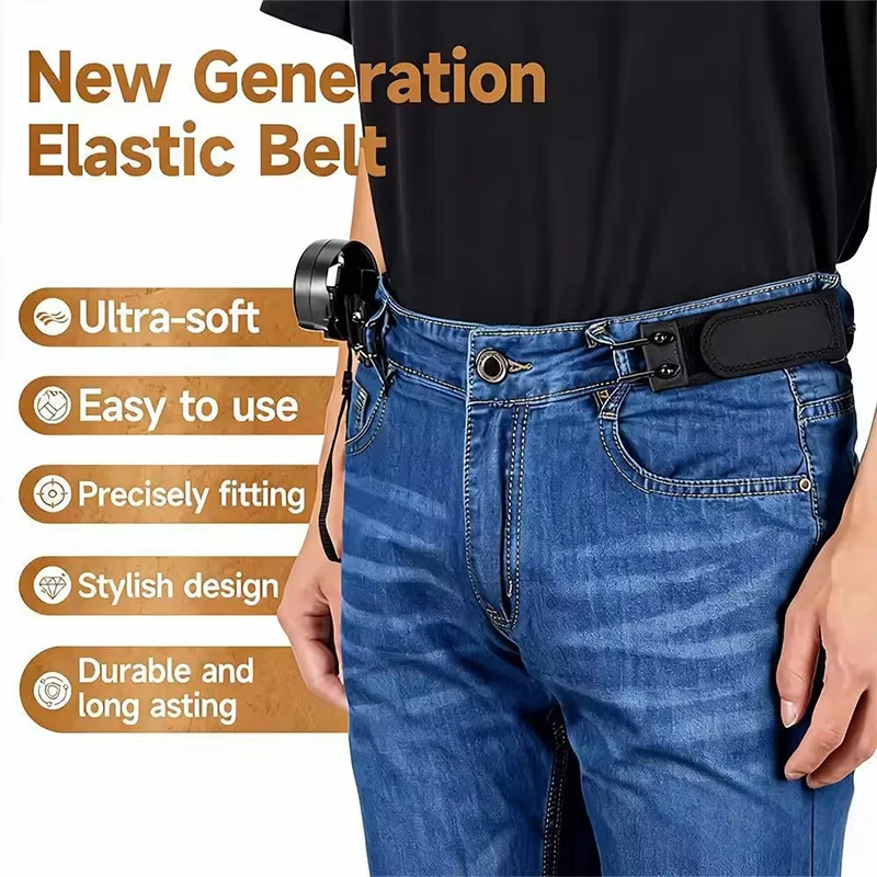 Adjustable Buckleless Belt for Men Hook Elastic Waist Buckle Free Waist Belt Tactical Casual No Buckle Invisible Belts Men Gifts
