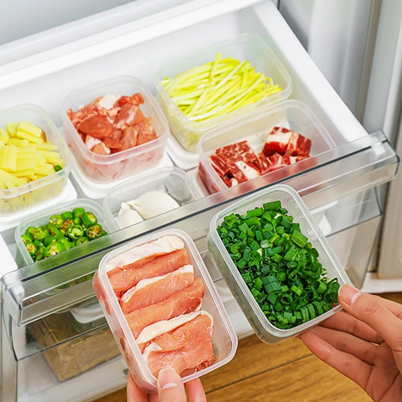 1/3Pcs Plastic Transparent Box Rectangular Refrigerator Refrigeration Special Sealed Food Grade Crisper Storage Box