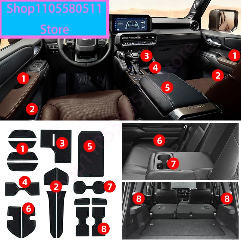 For Toyota Land Cruiser 250 2024 2025 Prado LC250 1958 First Edition Gate slot mat,Interior Upgraded Accessories Modification
