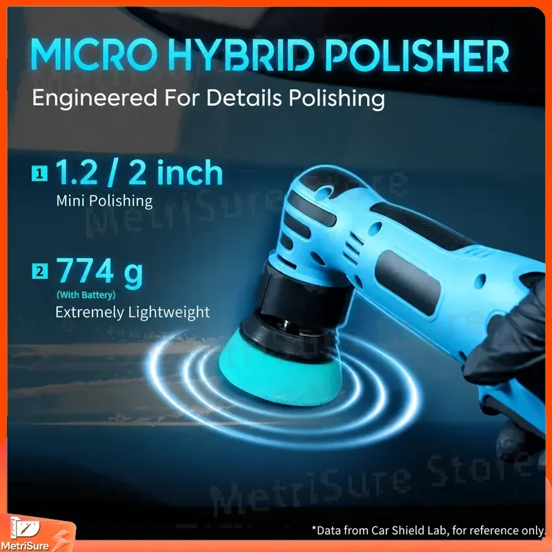 Mini Cordless Dual Action Polisher Nano Car Polisher for Auto Detailing 12V Battery Powered Random Orbital Polisher for Paint