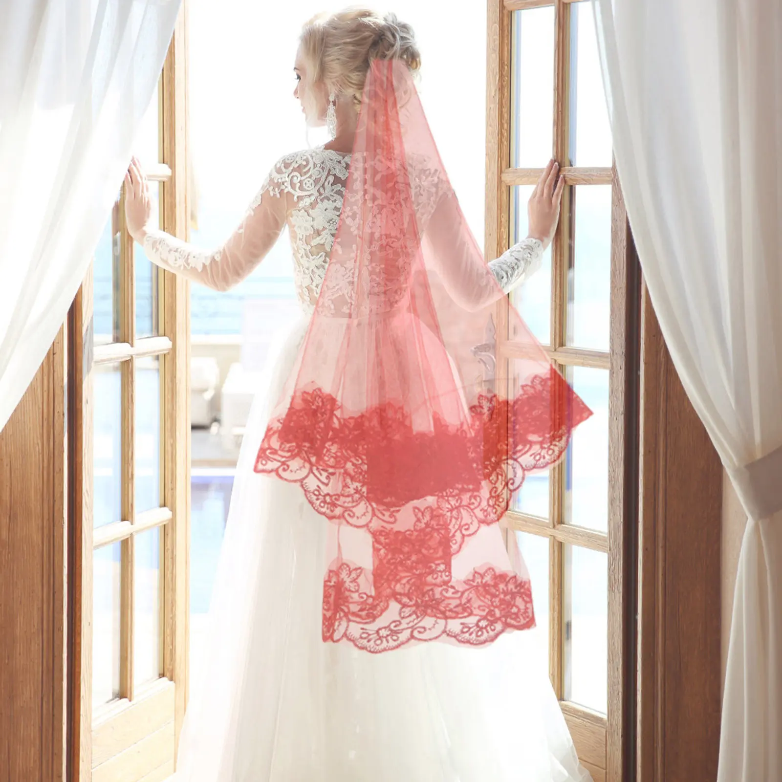 Bridal Veil Soft Delicate Romantic Wedding Veil Eye-Catching Comfortable Premium Hair Accessories for Bride Special Day