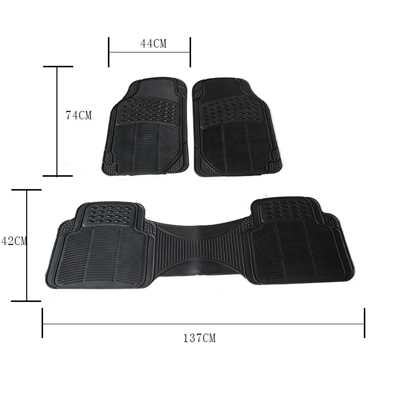 High Quality Factory Price PVC Waterproof Non-slip Universal Car Floor Mats 3Pcs Four-season Full Set