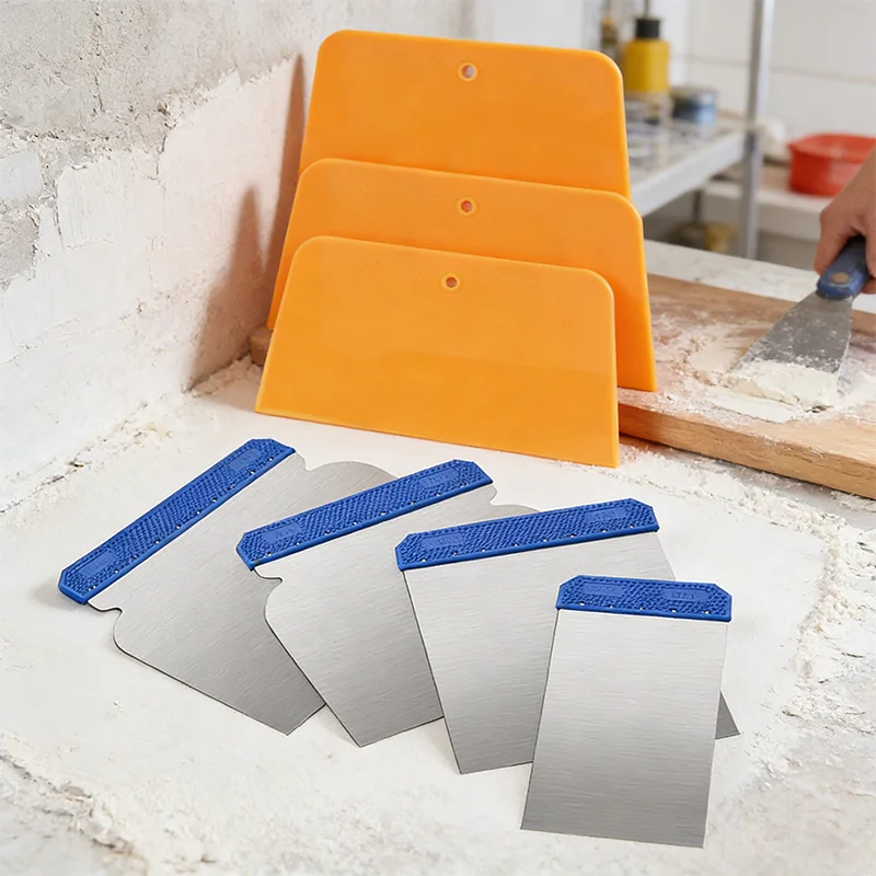 

Набор из 7 многоразовых пластиковых шпателей для шпатлевки и затирки, инструменты для финишной обработки швов, обоев, наклеек и гипсокартона