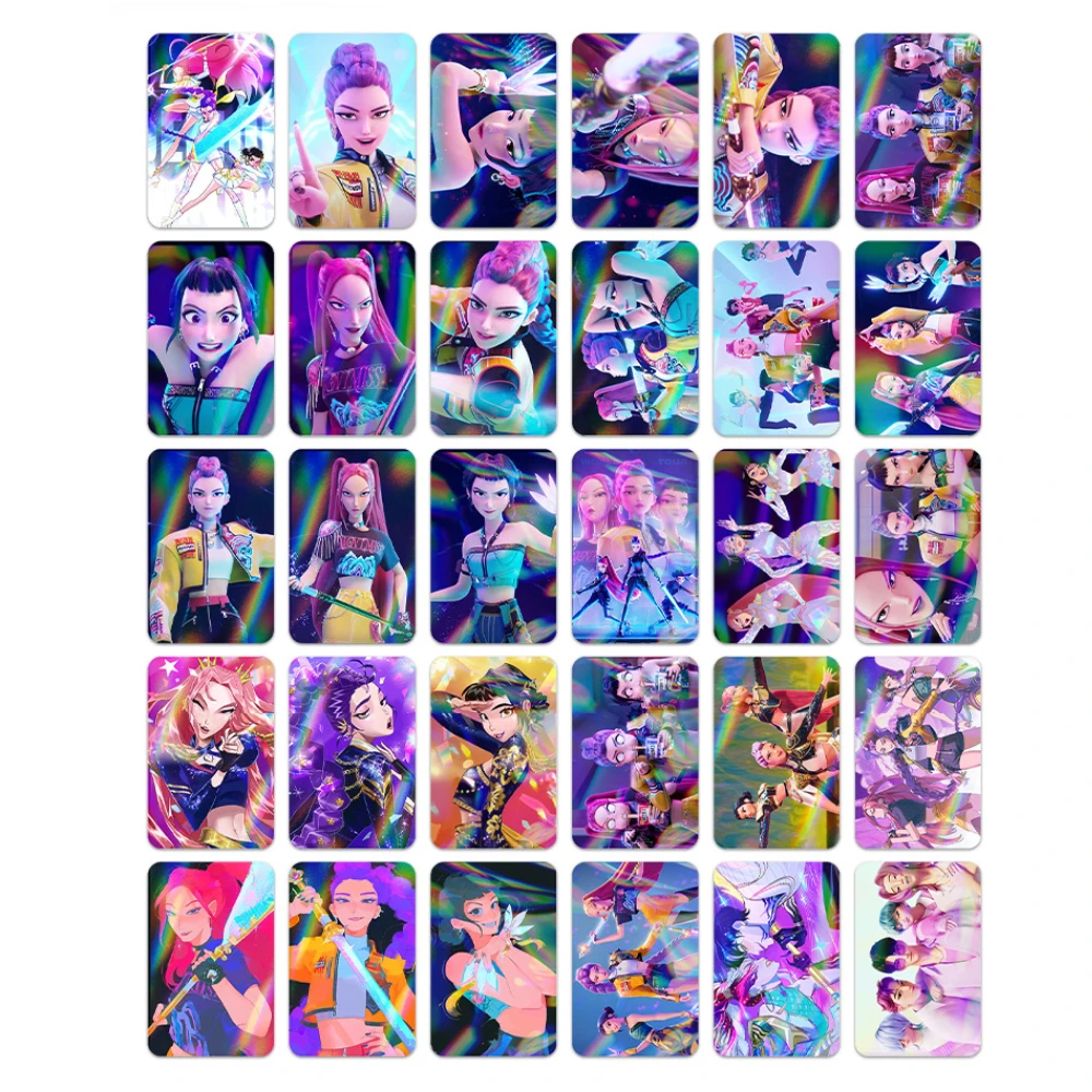 30 قطعة شيطان الصيادين Huntrix Derpy Photocards أنيمي مجموعات قابلة للجمع لمحبي K-POP Merch/بطاقات التداول جمع بطاقات الهدايا #2