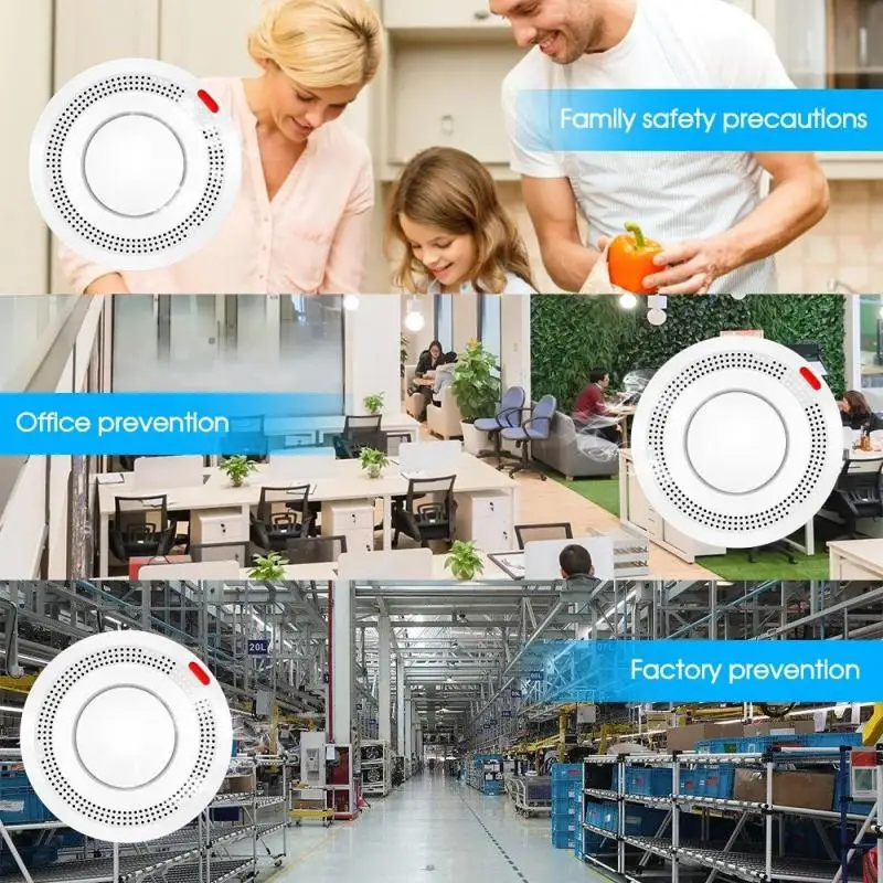 Aubess-煙探知器センサー,火災保護装置,wifi,防火,組み合わせを備えた煙探知器