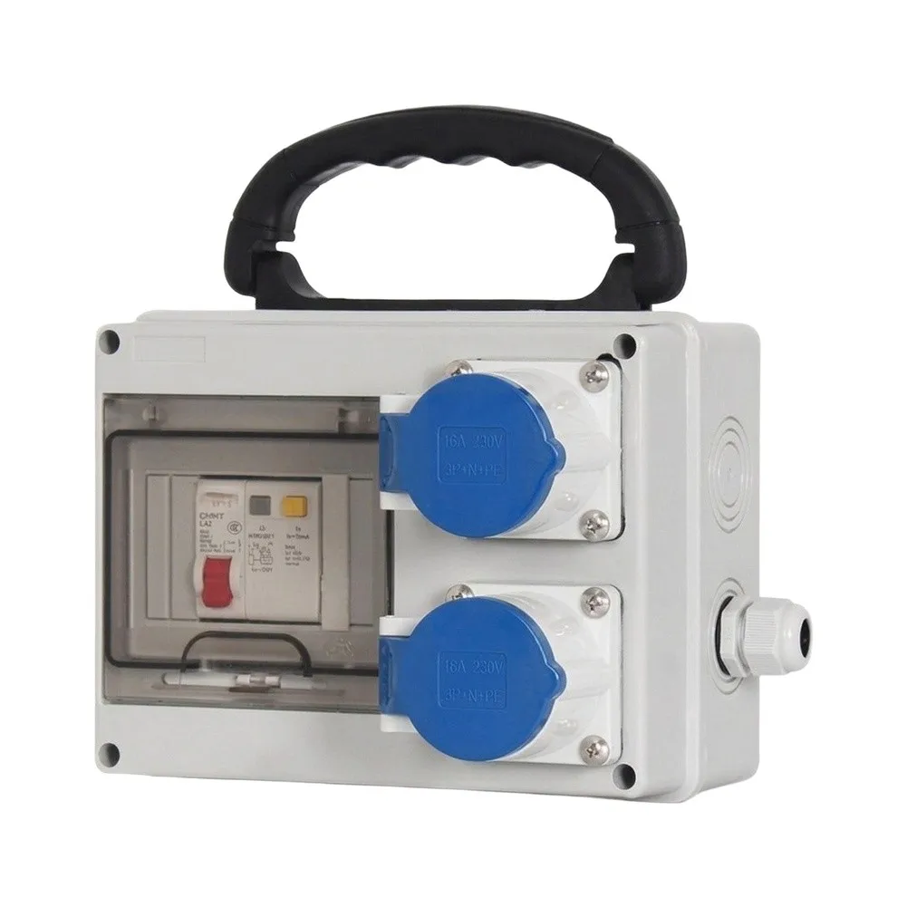 Portable Industrial Power Distribution Box for For construction Applications with Standardized Socket Interfaces and