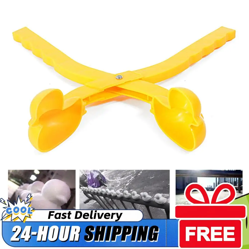 1-6PCS Cartoon Duck Snow Ball Mold Clip Outdoor Snowball Maker Clip Creative Duck Shape Clip Creative Snow Ball Interactive Game
