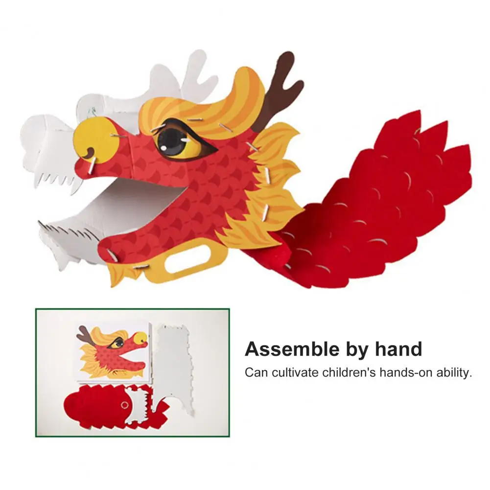Kit de ensamblaje de dragón de bricolaje, bonito juguete de baile de año nuevo chino, inspirado en la tradición china, para el hogar, 1 Juego