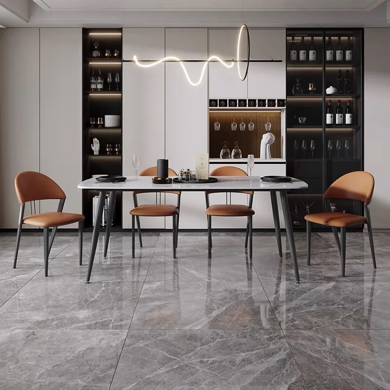 كراسي طعام بسيطة من الشمال مصنوعة من جلد البولي يوريثان للمطاعم والمشروبات وكراسي تناول الطعام المتقدمة للاسترخاء أثاث منزلي Sillas Lscy