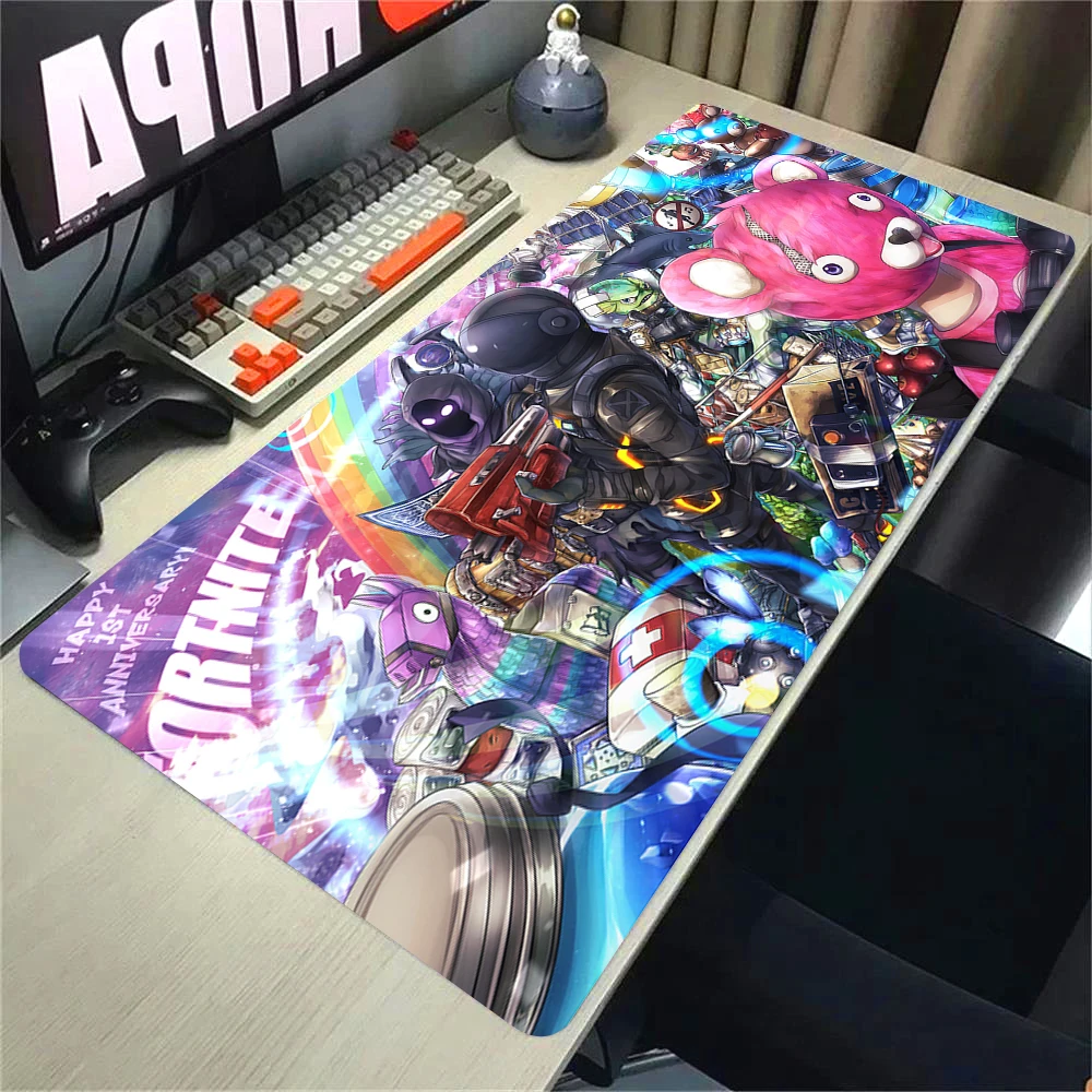 Deskmat Gaming F-Fortnite Mouse Pad Anime Mousepad Xxl Computer Accessories Desk Mat Mats Gamer Mause Office Offices Pc Desktop