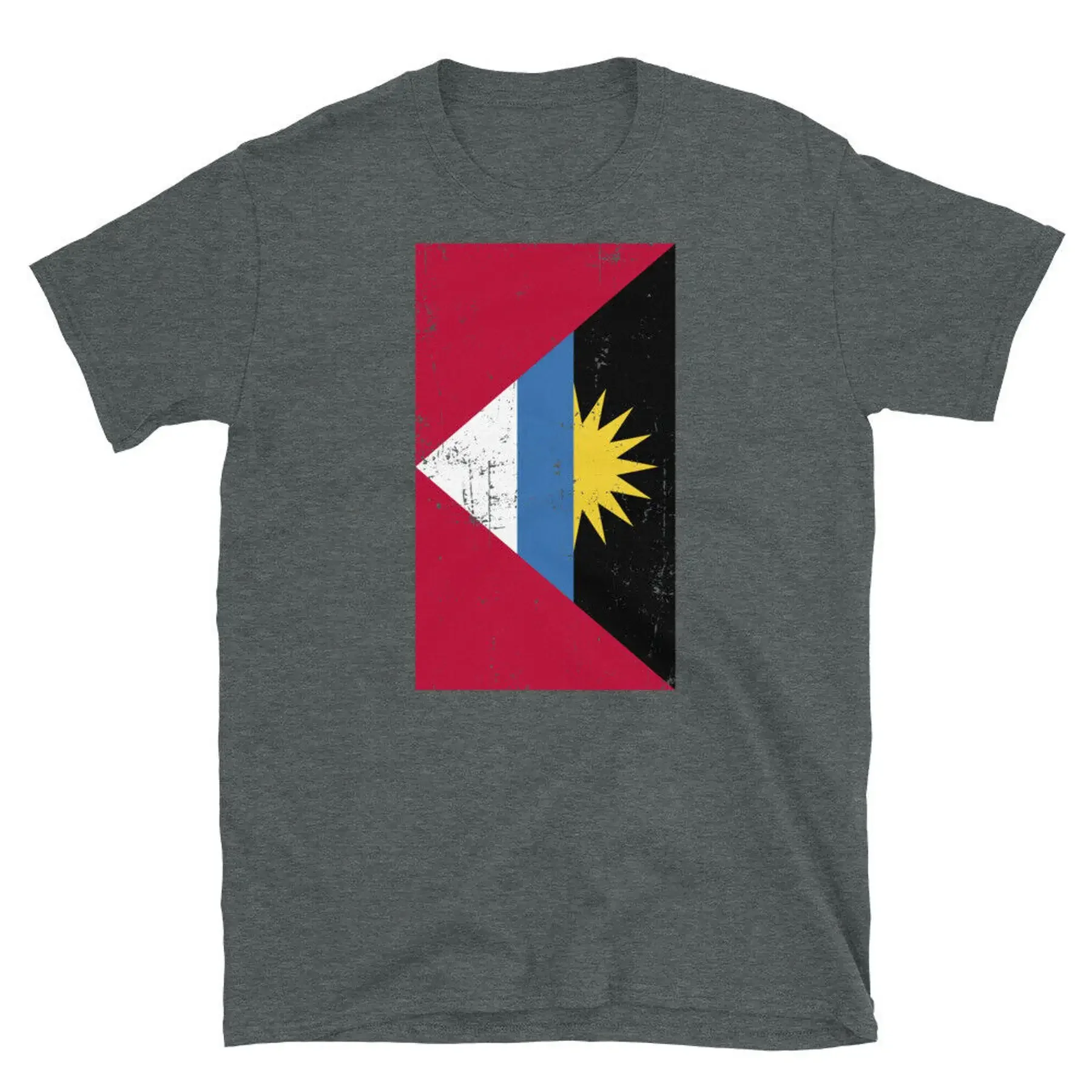 Antigua and Barbuda Saint John s Distressed Flag Short Sleeve Unisex T Shirt