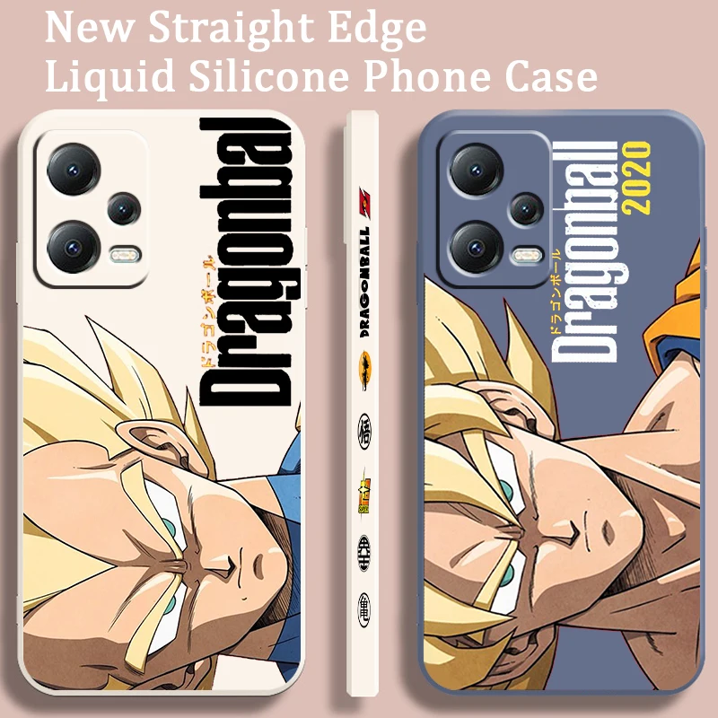 Anime D-Dragon Balls Saiyan Liquid Left Rope For Xiaomi Redmi Note 13 12 12S 12R 11 11T 11S 10 10S Pro Plus 5G Cover Phone Case