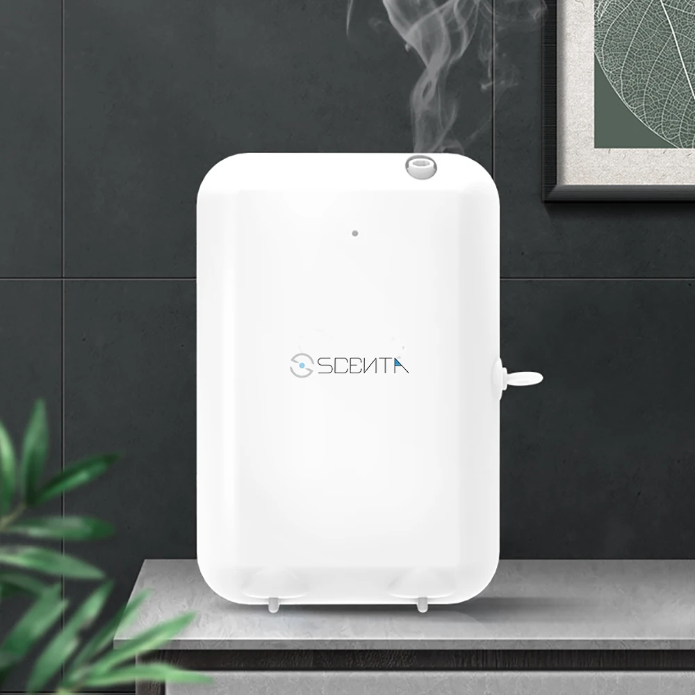 SCENTA Top Sale Battery Operated Air Aroma Scent Diffuser,Wall Mounted Nebulizer Essential Oil Diffuser with LCD Display