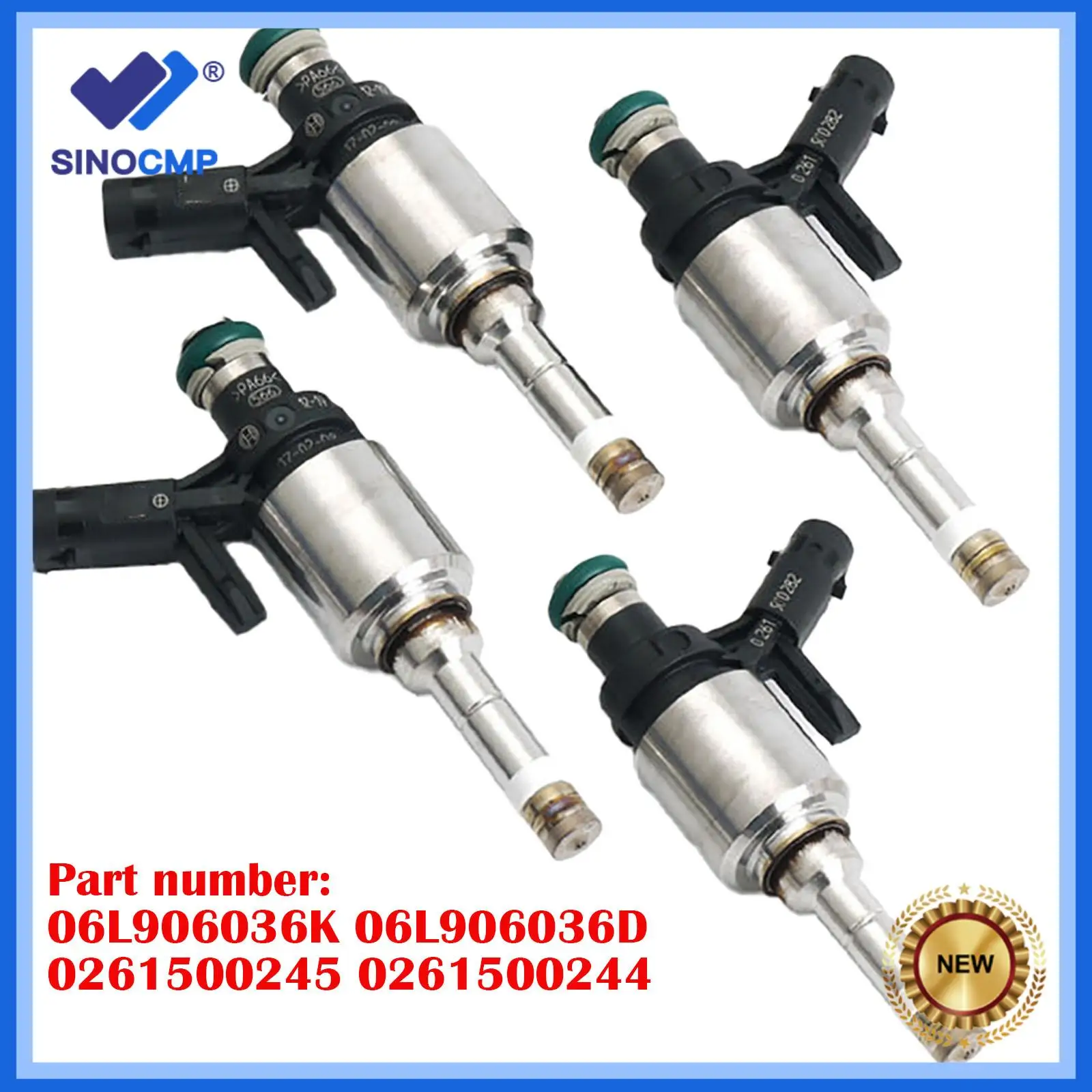 

4pcs Fuel Injectors For Audi A3 A4 A5 Beetle Golf GTI MK7 2.0 2014-2018 TFSI CNCD 06L906036K 06L906036D 0261500245 0261500244