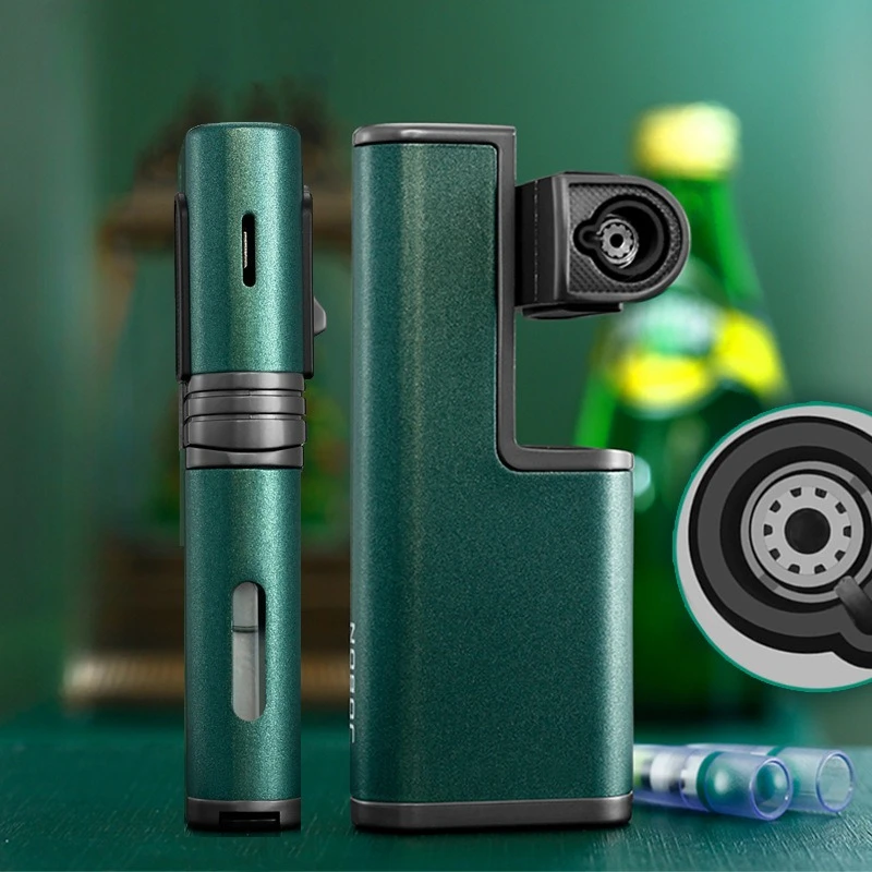 

JOBON New Portable Rotating Jet Torch Lighter with Cigar Punch, Windproof Refillable Butane Gas Lighter for Cigar and Daily Use