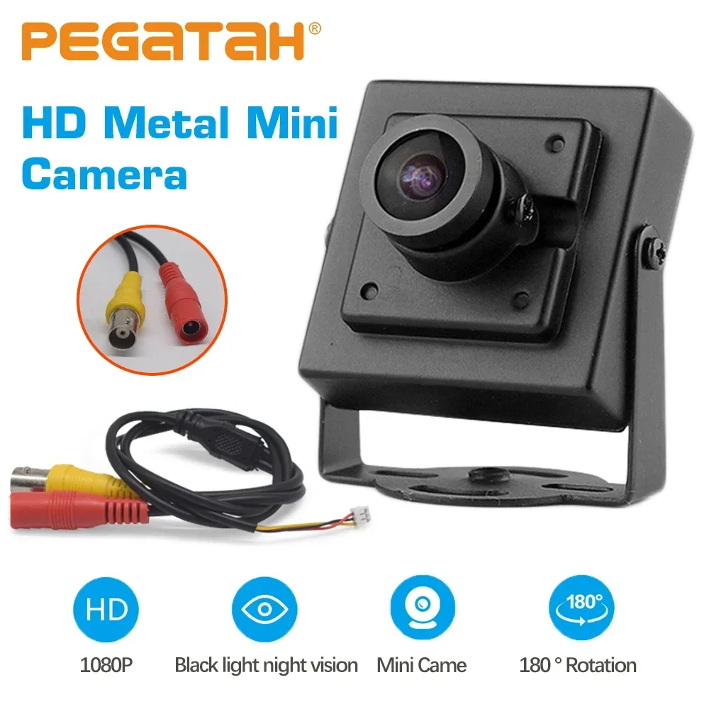 Mini cámara de visión nocturna con luz negra HD de 1080P, cámara miniaturadora AHD de 2MP, vigilancia de seguridad analógica, Micro Monitor de vídeo