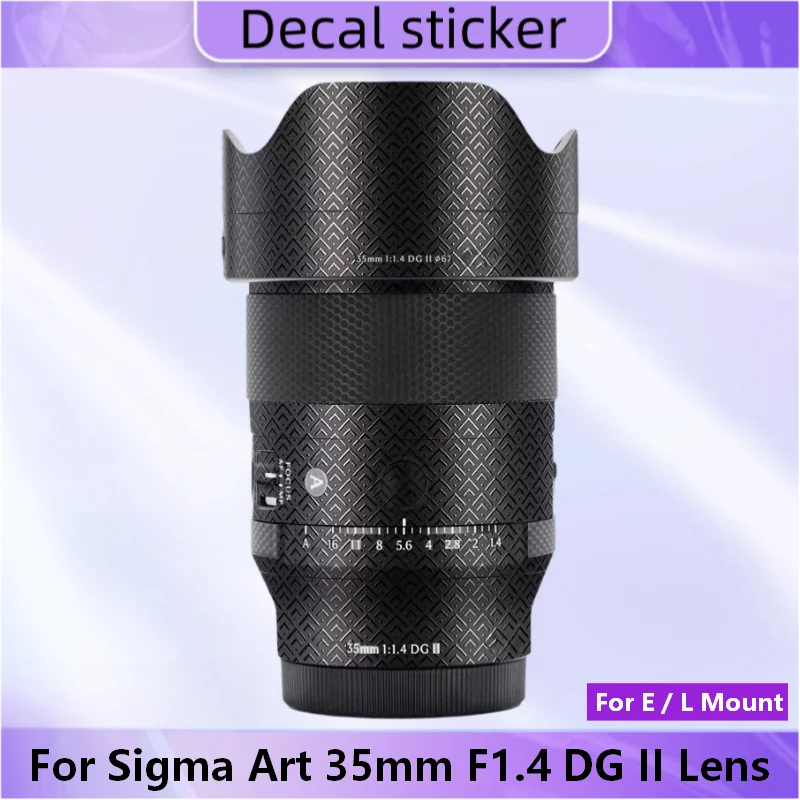 

Защитная виниловая пленка-наклейка для объектива Sigma 35mm F1.4 DG II (для креплений E/L) – защитное покрытие для корпуса объектива 35F1.4 DGⅡ