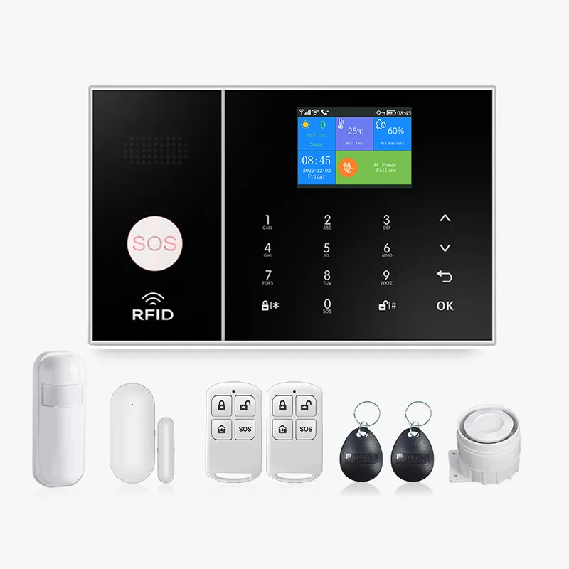 YAOSHENG Tuya Wifi Gsm Security Alarm System Works With Alexa Home Burglar Motion Detector Smoke Door Window Sensor IP Camera