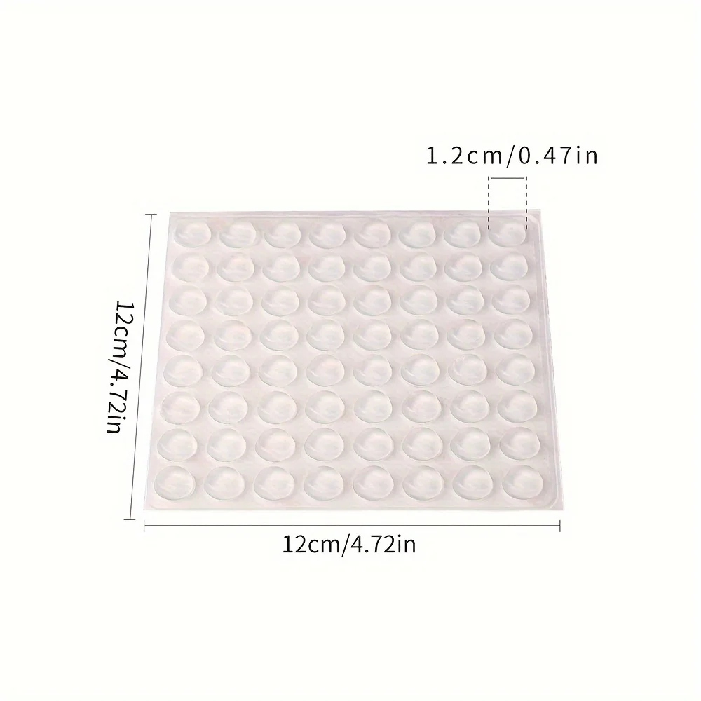 64pcs Cabinet Door Bumpers, Diameter Self Adhesive Clear Bumpers for Kitchen Cabinets, Drawers, Cutting Boards & Picture Frames