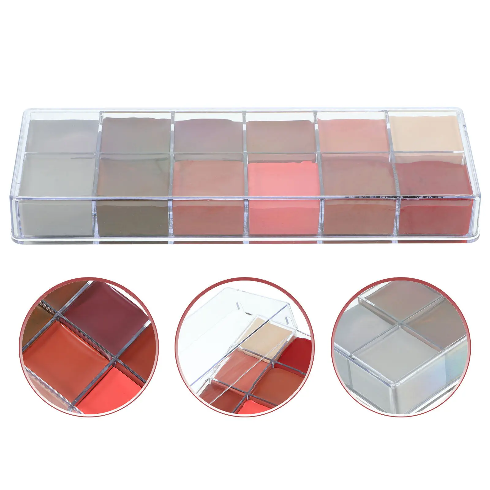 

12-Color Face Paint Palette Vibrant Smear-Resistant Cream Formula for Party Fancy Dress School Events Belly Painting